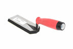 Marshalltown QLT 6" margin trowel from Cherry Tree Tools with red handle and gum rubber face.