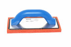 Marshalltown 9 x 4 Fine Rubber Float with blue handle and textured rubber pad for smooth finishing.