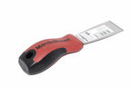 Marshalltown 38mm stiff putty knife by Cherry Tree Tools with red and black Durasoft handle and high carbon steel blade