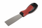 Marshalltown 38mm stiff putty knife from Cherry Tree Tools with a red and black Durasoft handle and hanging hole.