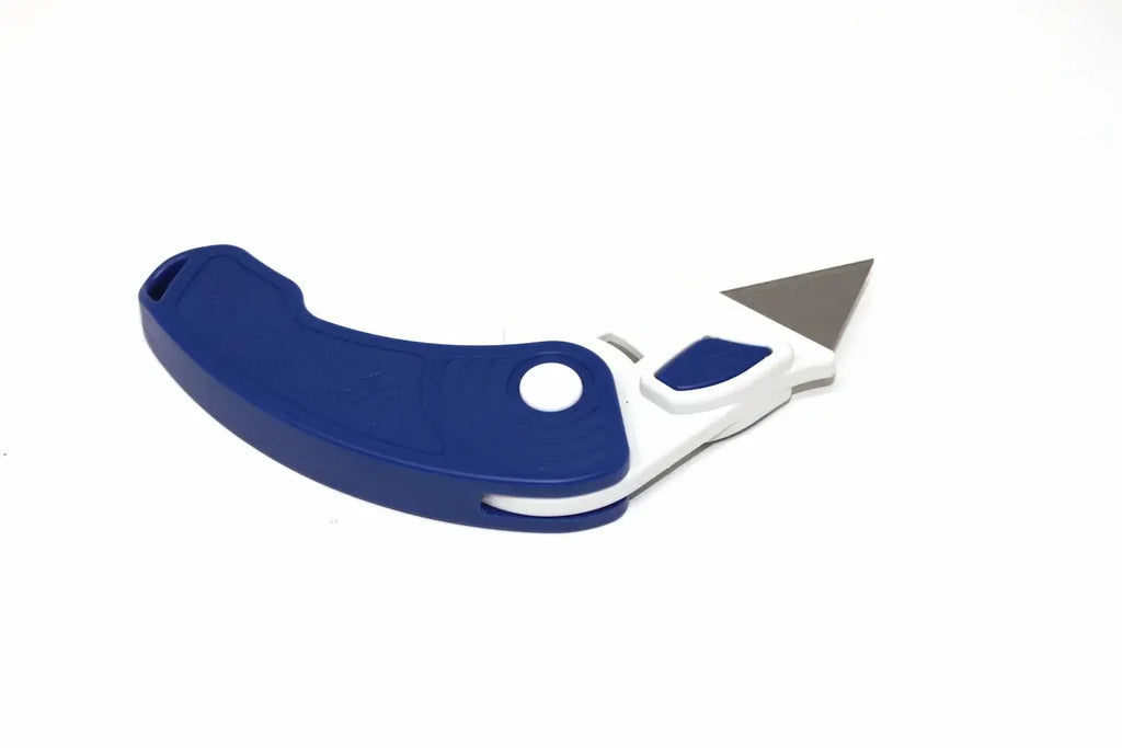 Monument Tools Crafts Trimming Knife with a blue and white handle and sharp blade for precision crafting.