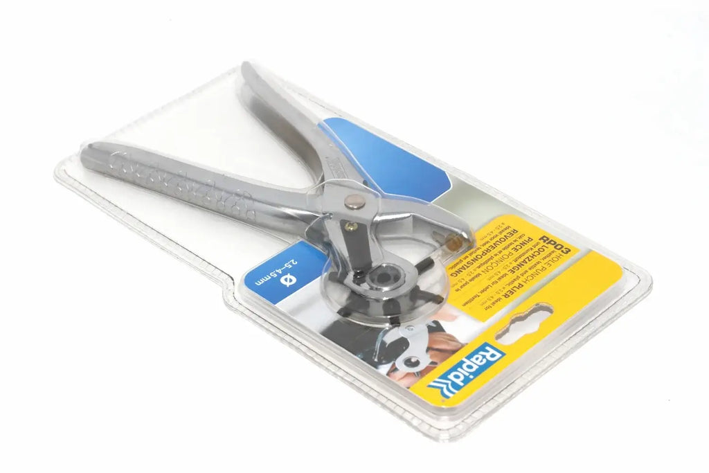 Rapid Rotating Hole Punch Pliers by Cherry Tree Tools, silver steel hole punch pliers for leather and textiles