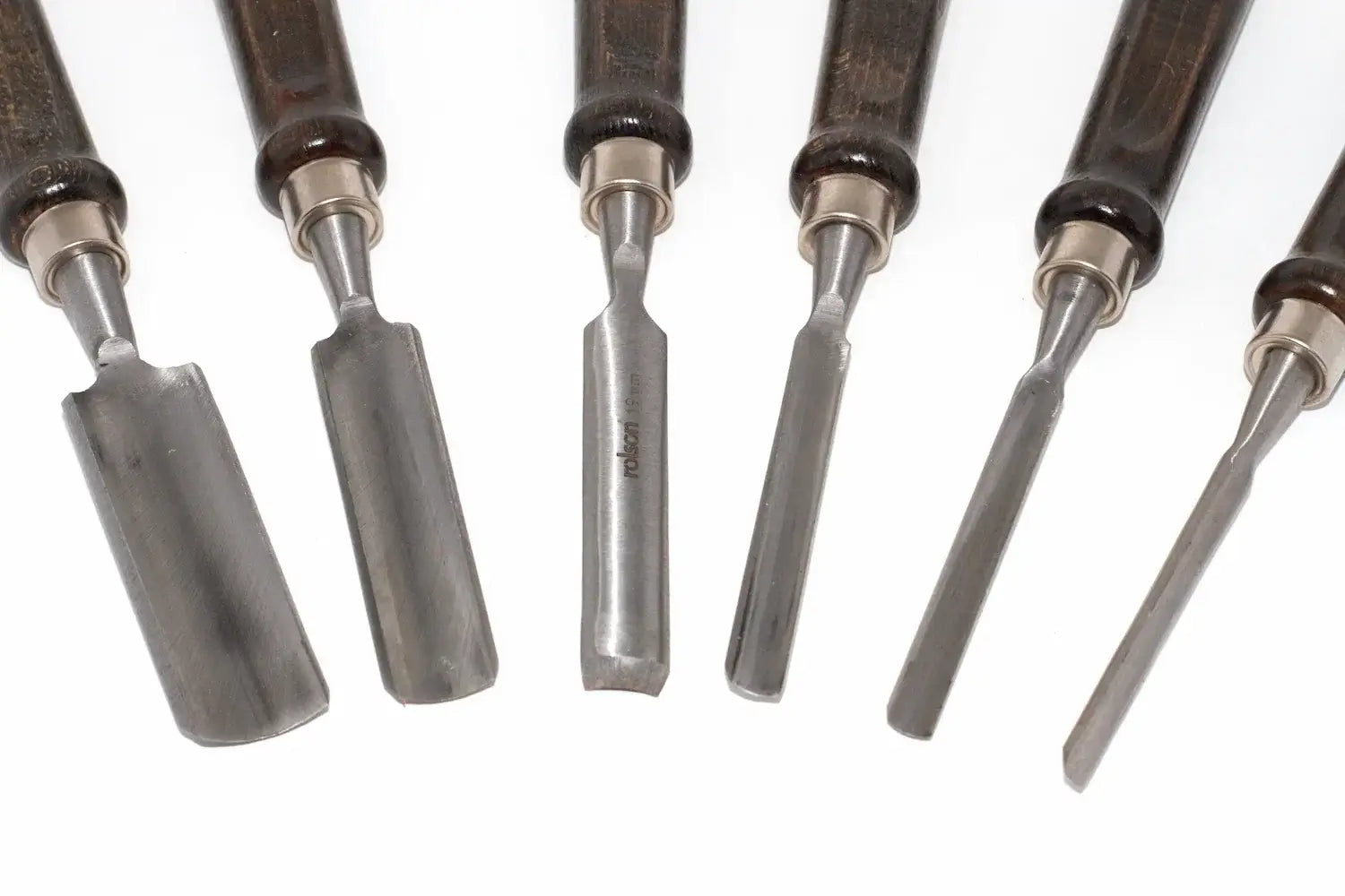 Rolson 6pc Wood Carving Gouge Chisel Set by Cherry Tree Tools with chrome vanadium steel blades