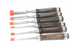 Rolson 6pc Wood Carving Gouge Chisel Set by Cherry Tree Tools with chrome vanadium steel blades and walnut handles