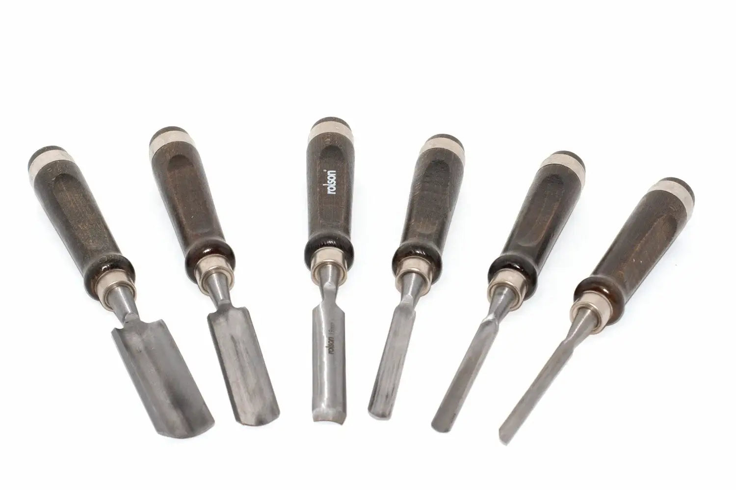 Rolson 6pc Wood Carving Gouge Chisel Set by Cherry Tree Tools, chrome vanadium steel blades