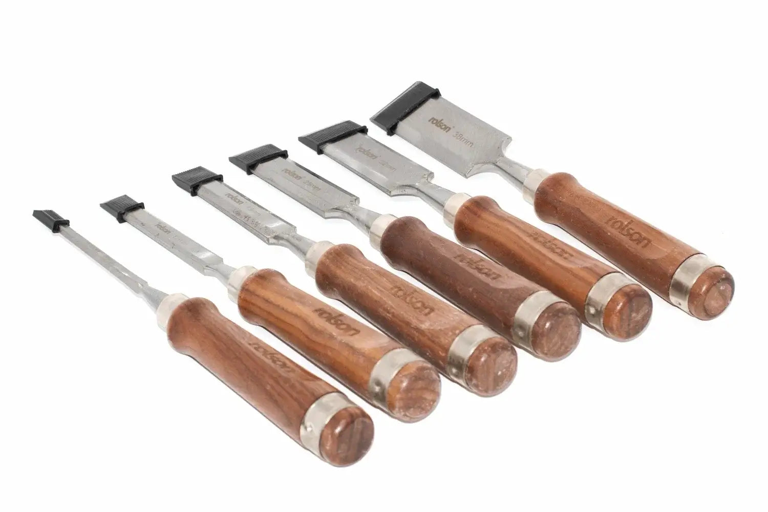 Rolson 8pc Bevel Edge Wood Chisel Set by Cherry Tree Tools, chrome vanadium steel blades and hardwood handles