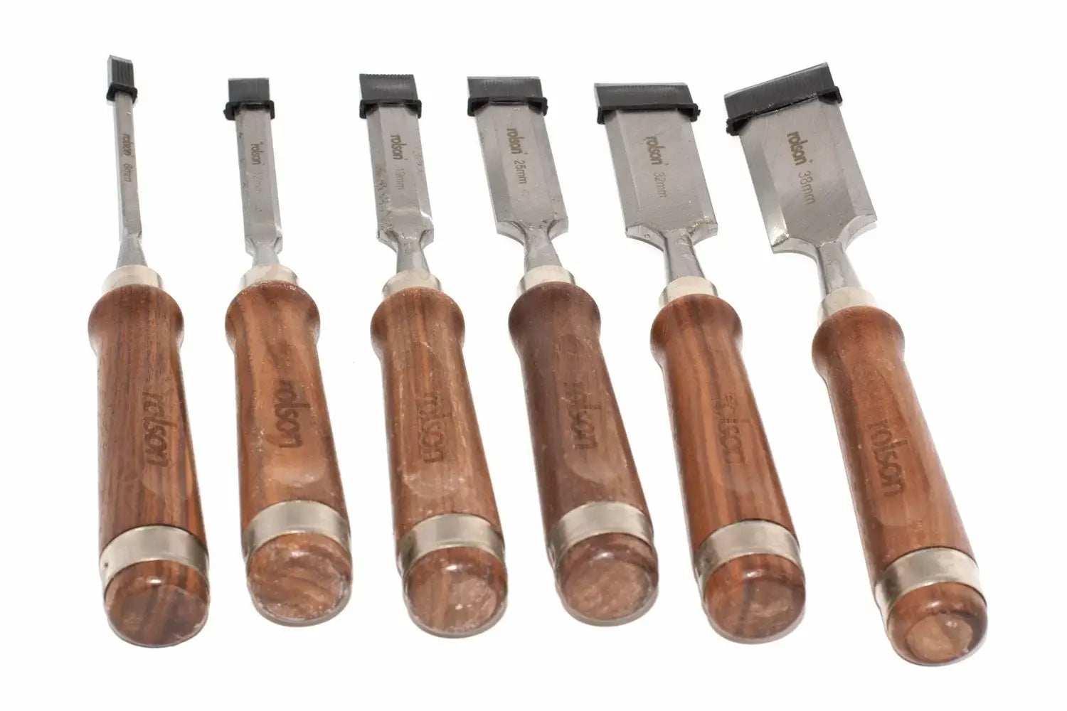 Rolson 8pc Bevel Edge Wood Chisel Set by Cherry Tree Tools, chrome vanadium steel blades and hardwood handles