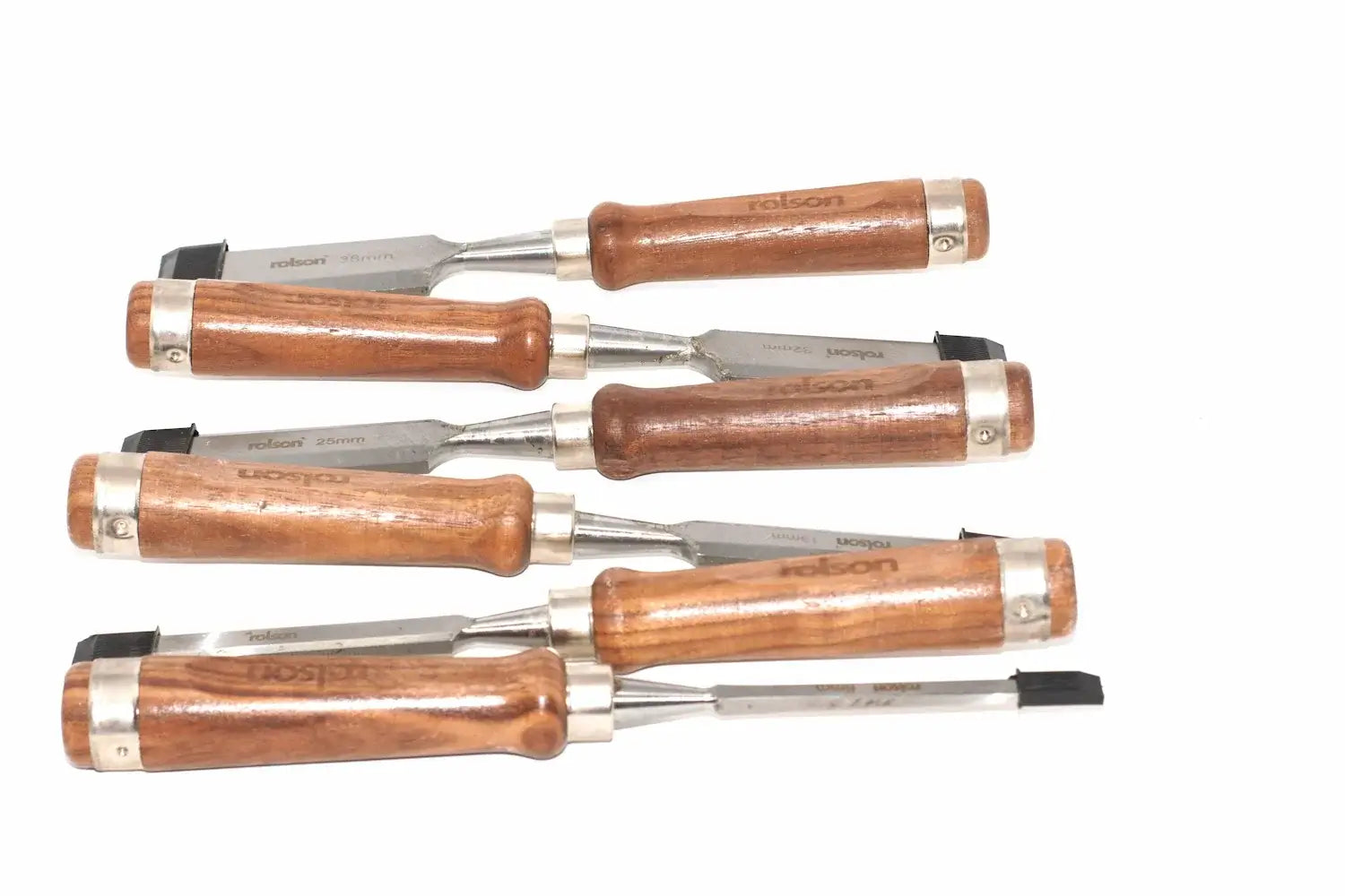 Rolson 8pc Bevel Edge Wood Chisel Set by Cherry Tree Tools, chrome vanadium steel blades and hardwood handles