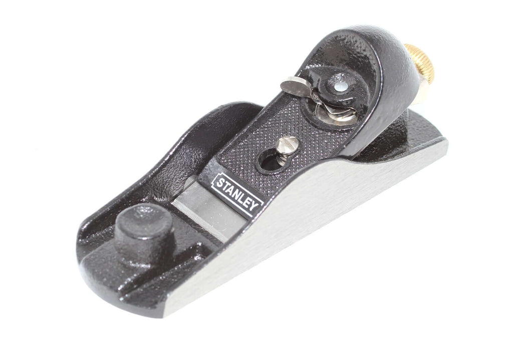 Stanley Bailey Block Plane No 220 close-up showing the durable construction and low angle design.