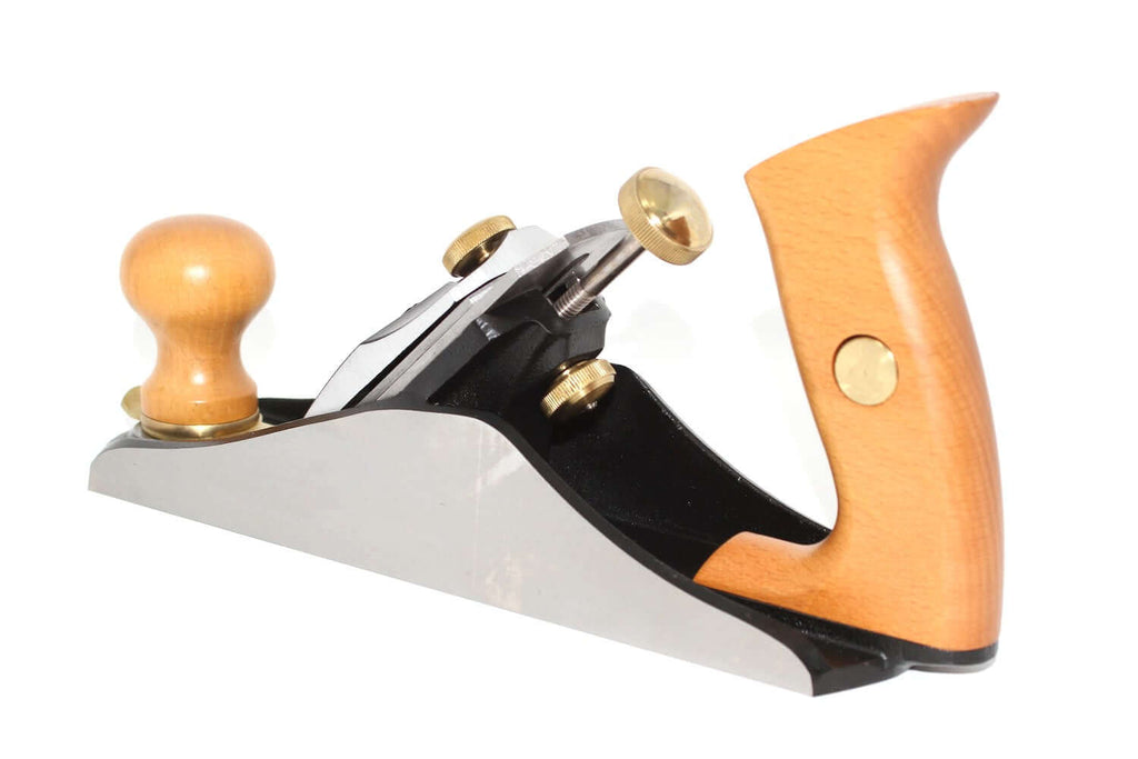 Stanley Bailey Sweetheart No4 Hand Plane in a traditional design with cherry wood handle.
