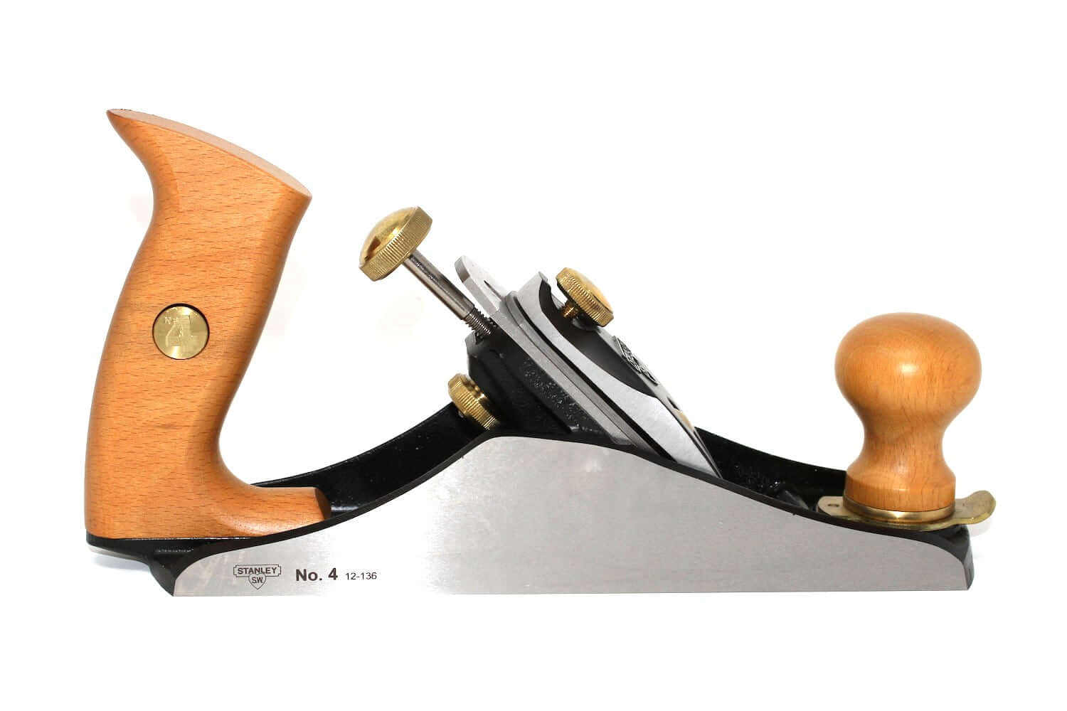 Stanley Bailey Sweetheart No4 Hand Plane featuring an ergonomic handle and precision blade for woodworking.