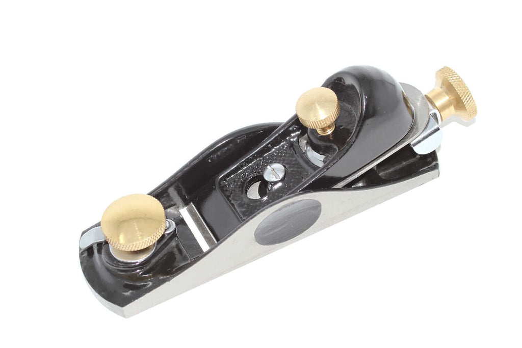 Spear & Jackson Block Plane 6 1/2 with brass knobs for precision woodworking tools.