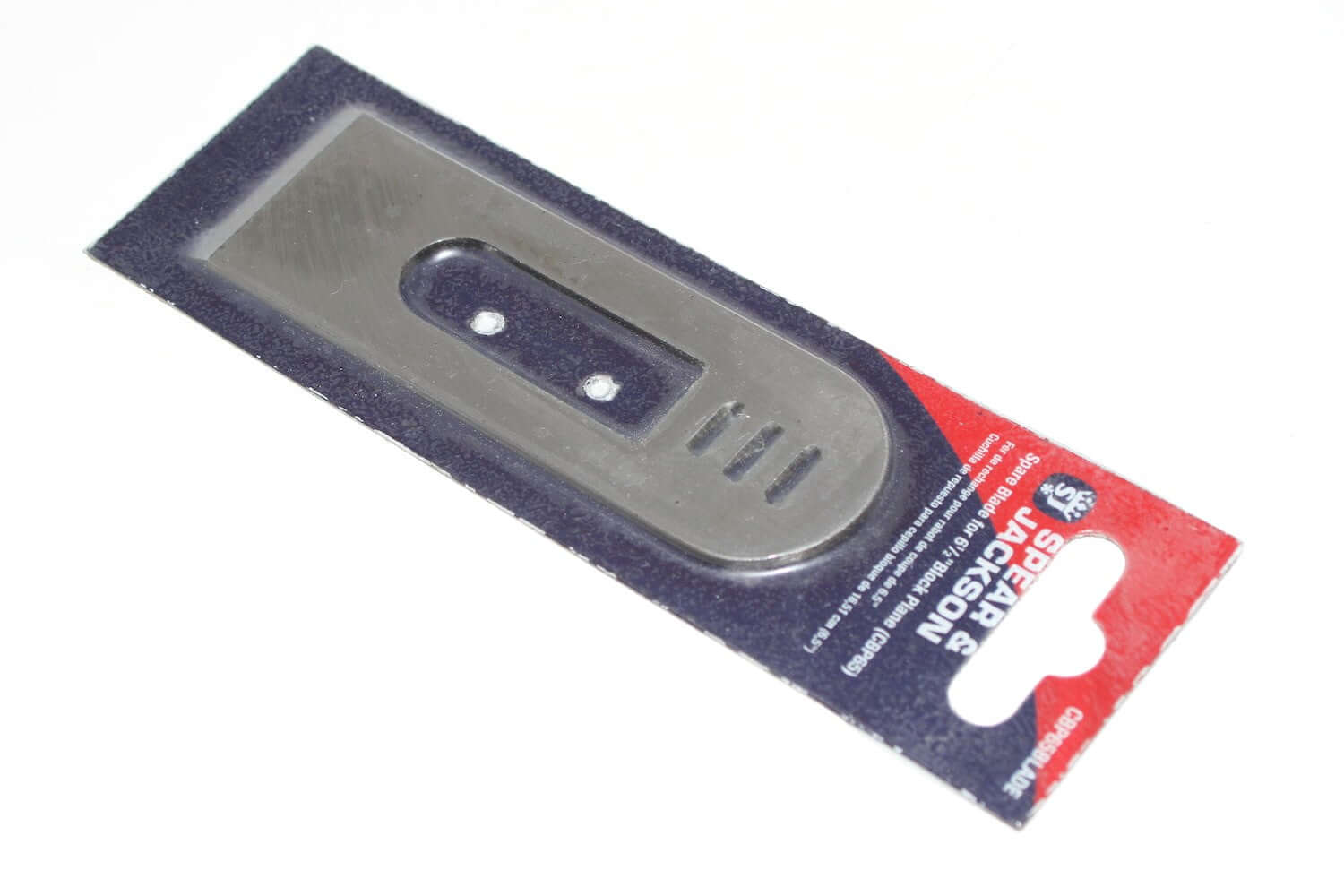 Spear & Jackson block Plane Blade For Block Plane CBP65 displayed in packaging for woodworking tools.