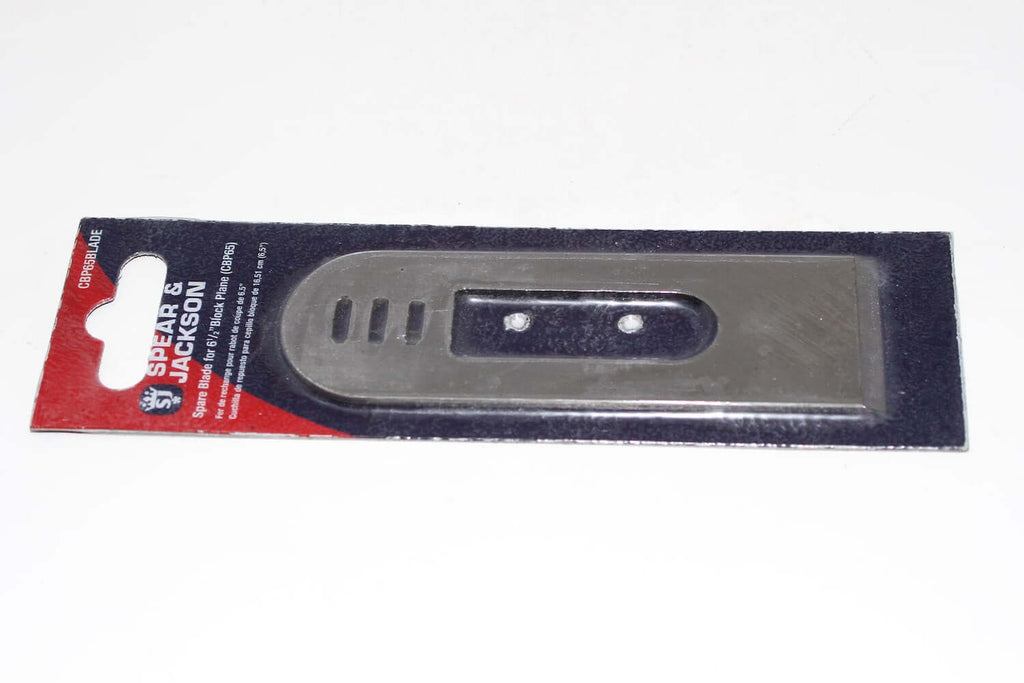 Spear & Jackson Block Plane Blade For 6 1/2 CBP65 packaging showing the replacement blade for woodworking tools.