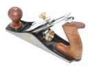 Spear & Jackson No 3 Smoothing Plane with wooden handle and brass adjustment screw, ideal for woodworking projects.