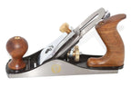 Spear & Jackson No 3 Smoothing Plane with wooden handle and brass adjustments, ideal for woodworking projects.