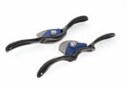 Spear & Jackson Spokeshaves Twin Pack - concave and convex - 2 piece set featuring black handles and carbon steel blades.