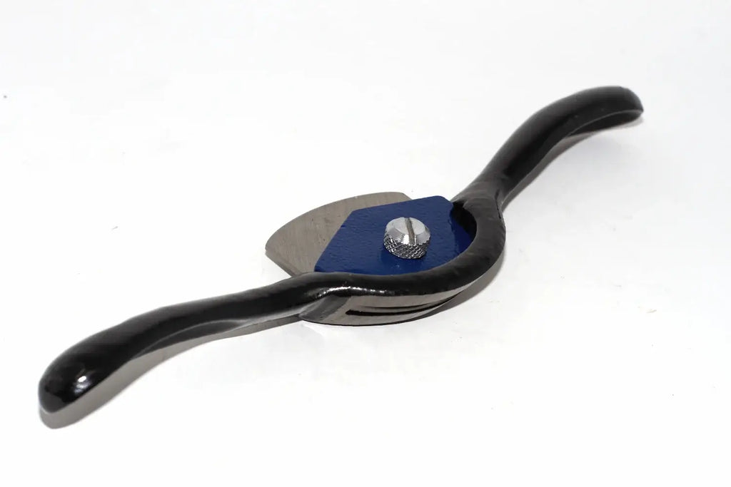 Spear & Jackson Spokeshaves Twin Pack - concave and convex  shown with cast iron body and carbon steel blade for woodworking.