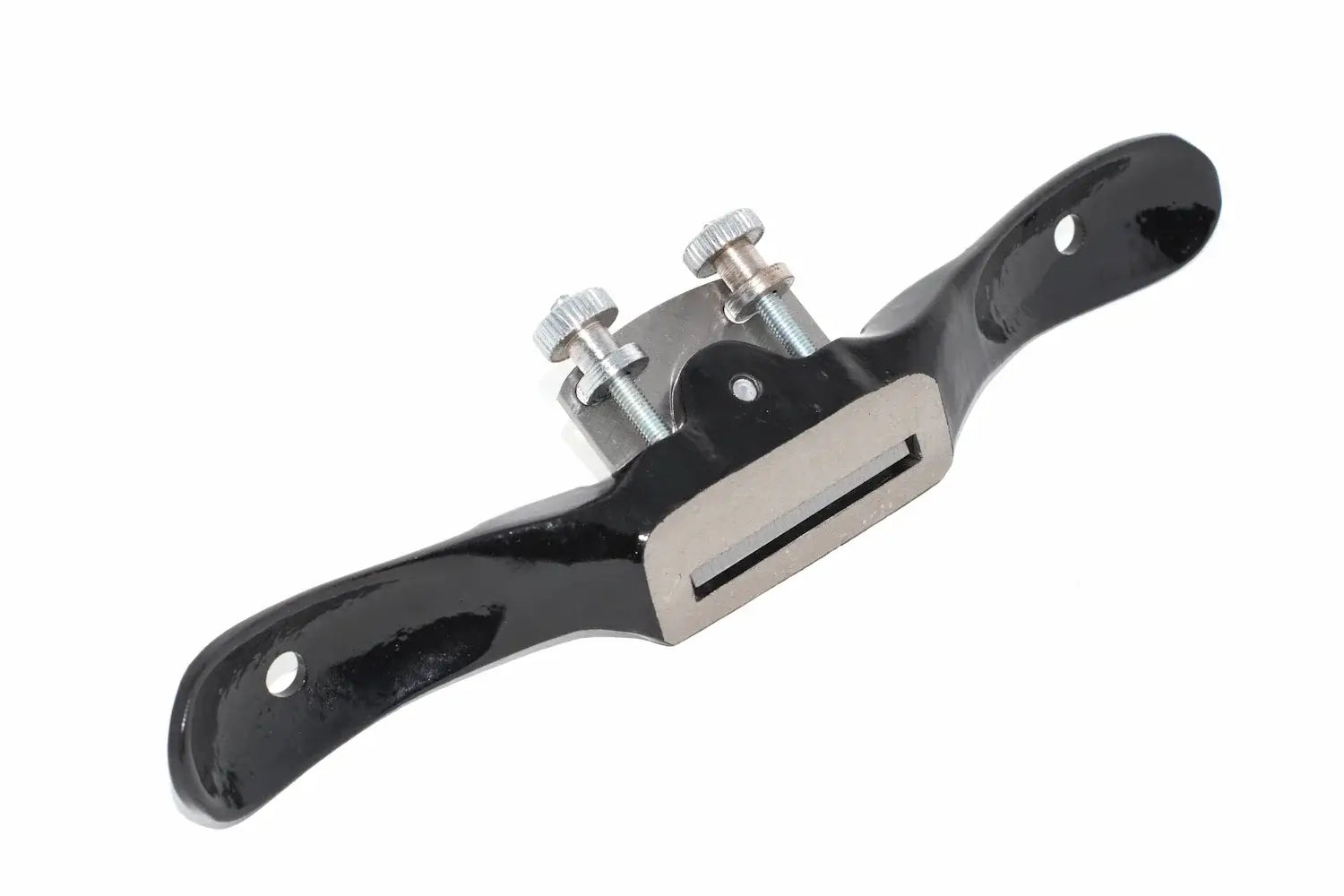 Spear & Jackson Flat Spokeshave showing flat ground base and blade adjusters