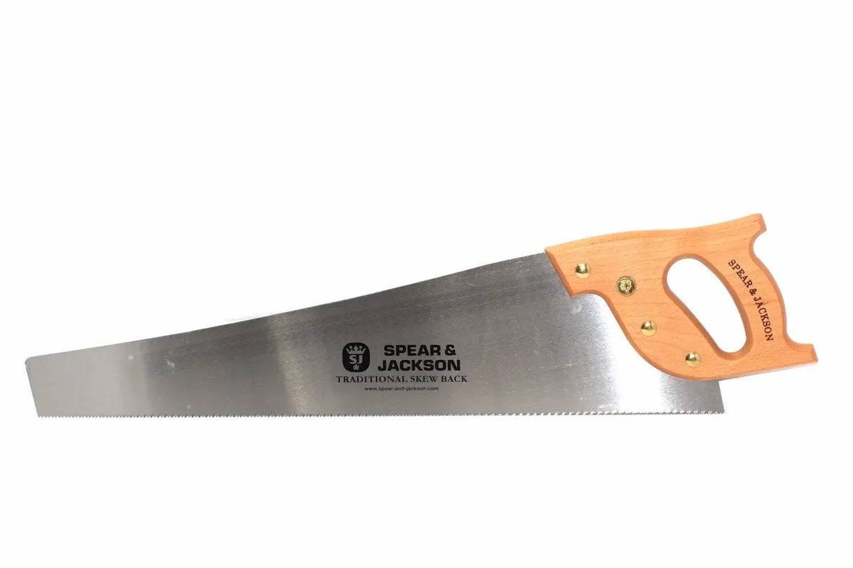 Spear & Jackson 22" skew back hand saw by Cherry Tree Tools with high carbon steel blade and rust resistant lacquer