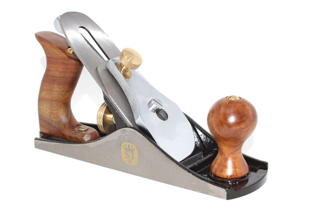 Spear & Jackson No 4 Smoothing Plane with wooden handle and precision design for woodworking tasks.