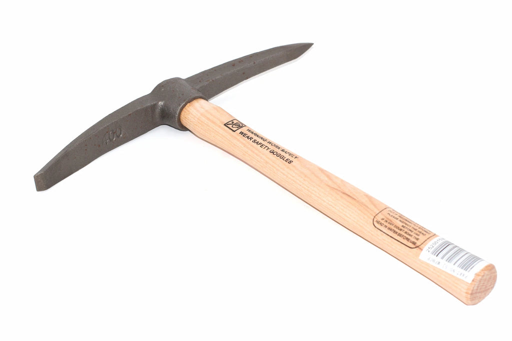Spear & Jackson Pick & chisel hammer with a dark gray metal head and a light natural wood handle, shown on a plain white background.
