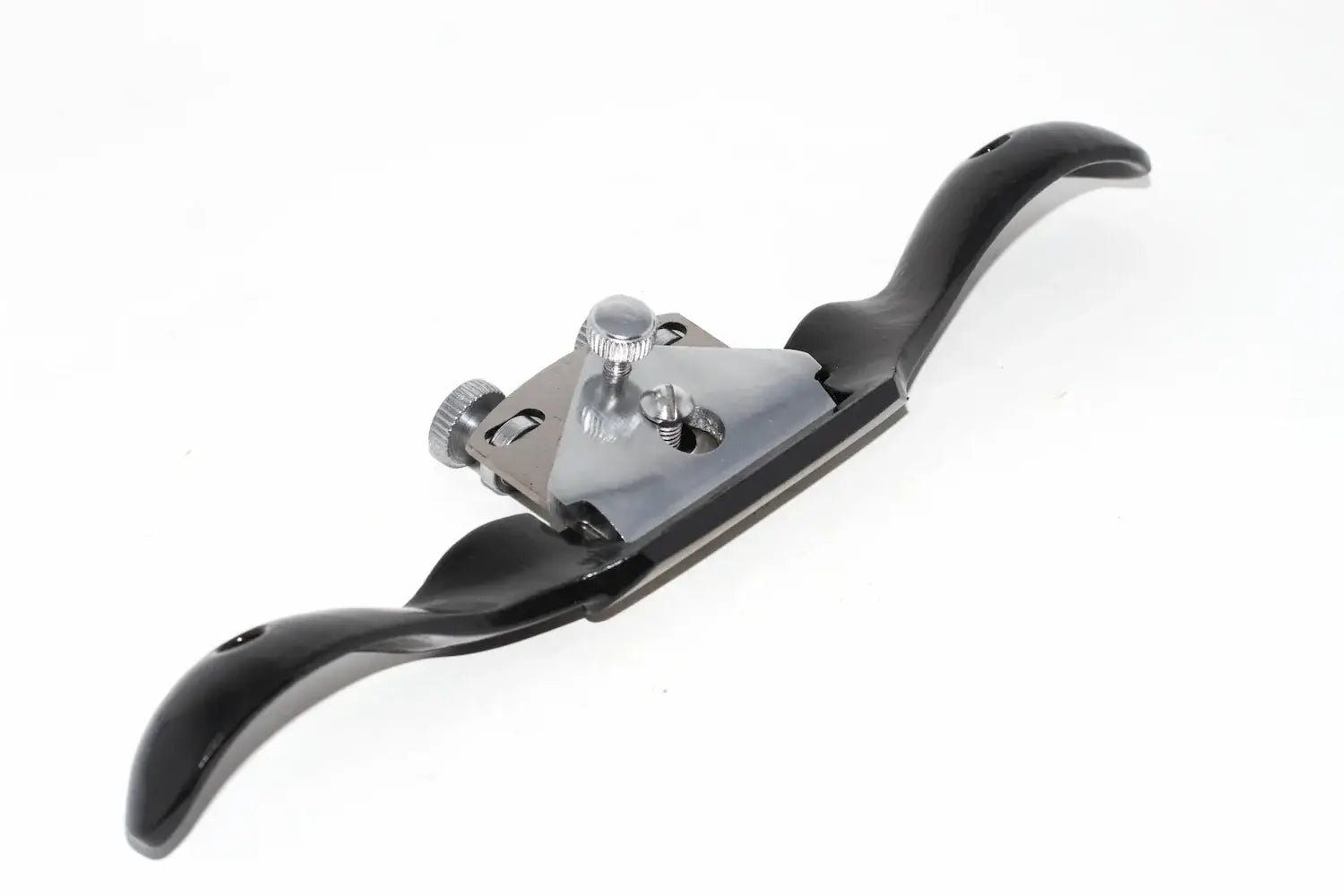 Spear & Jackson Round Spokeshave with ergonomic handles and adjustable carbon steel blade for precision woodworking.