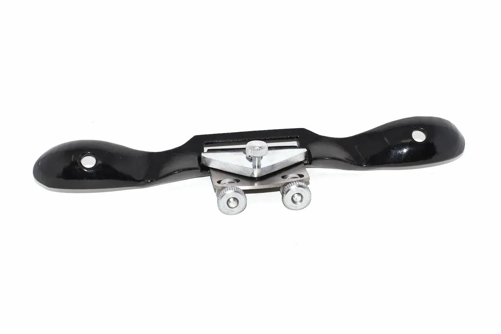 Spear & Jackson Round Spokeshave with ergonomic handles and adjustable cutter for woodworking precision.