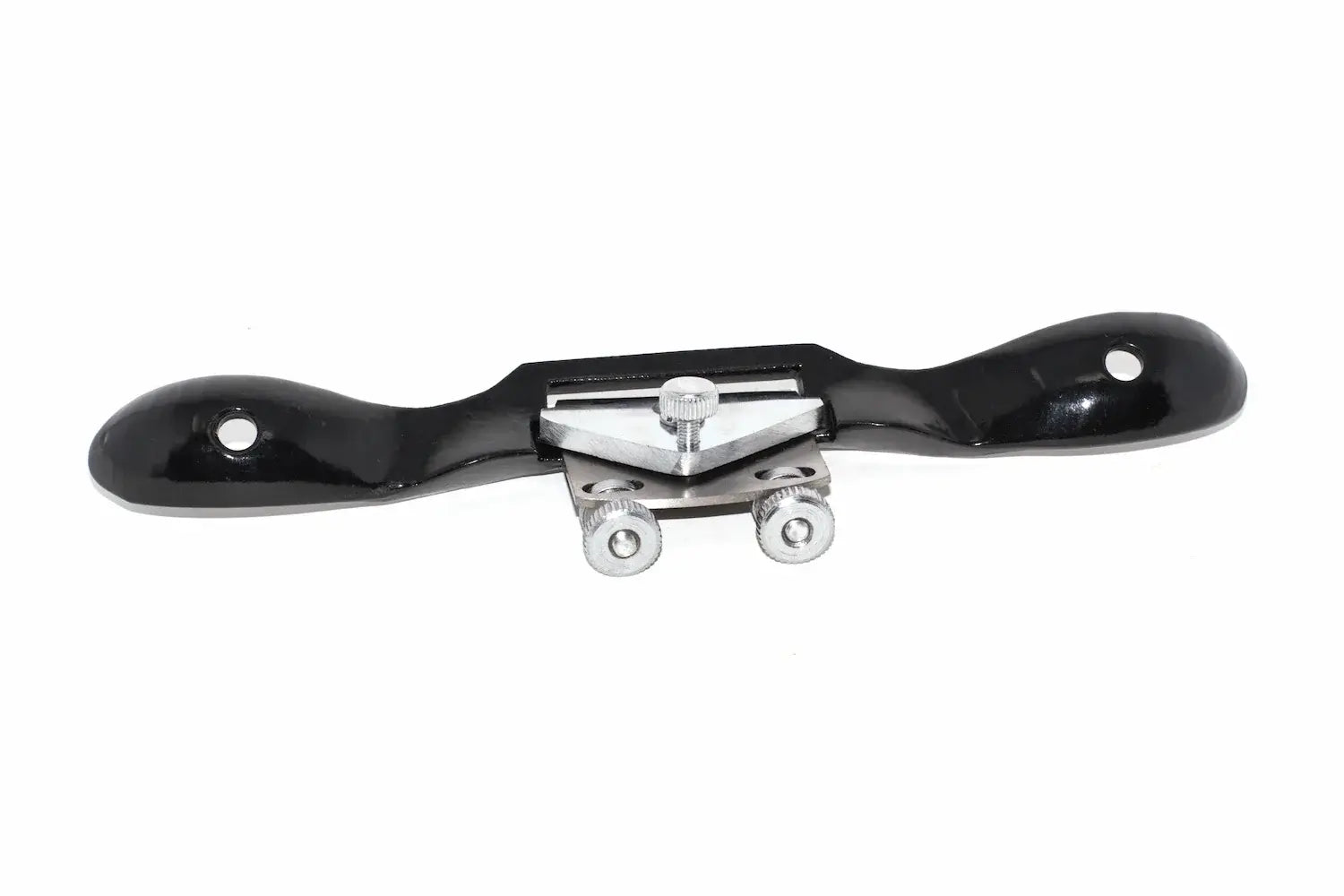 Spear & Jackson Round Spokeshave with ergonomic handles and adjustable cutter for woodworking precision.