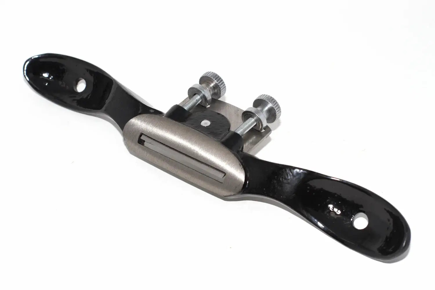 Spear & Jackson Round Spokeshave, featuring an ergonomic handle and adjustable carbon steel blade for precision woodworking.