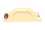 Spear & Jackson Tyzack 11" plastic float with a curved ergonomic handle and a branded sticker on the left side, photographed on a white background.