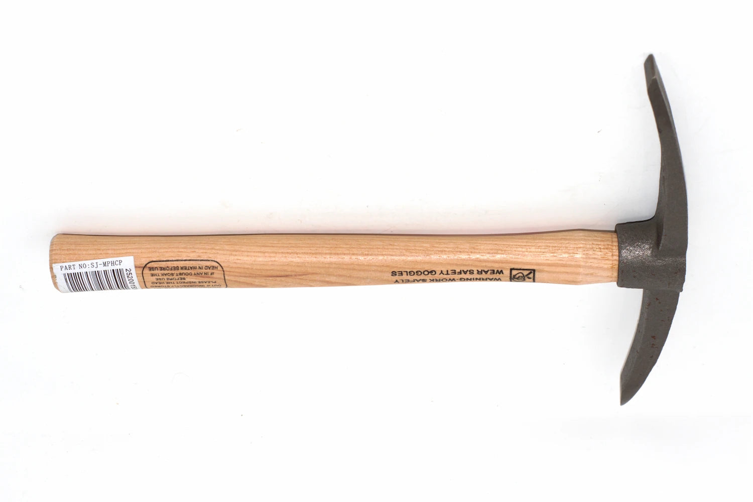 Spear & Jackson pick & chisel hammer with a double ended metal head and wood handle