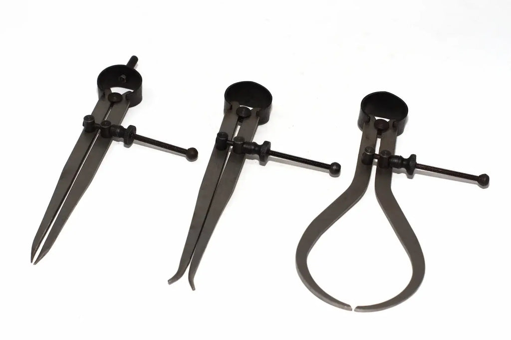 Silverline 3pc Engineers Calliper Set by Cherry Tree Tools, steel callipers in dark finish with spring adjustment