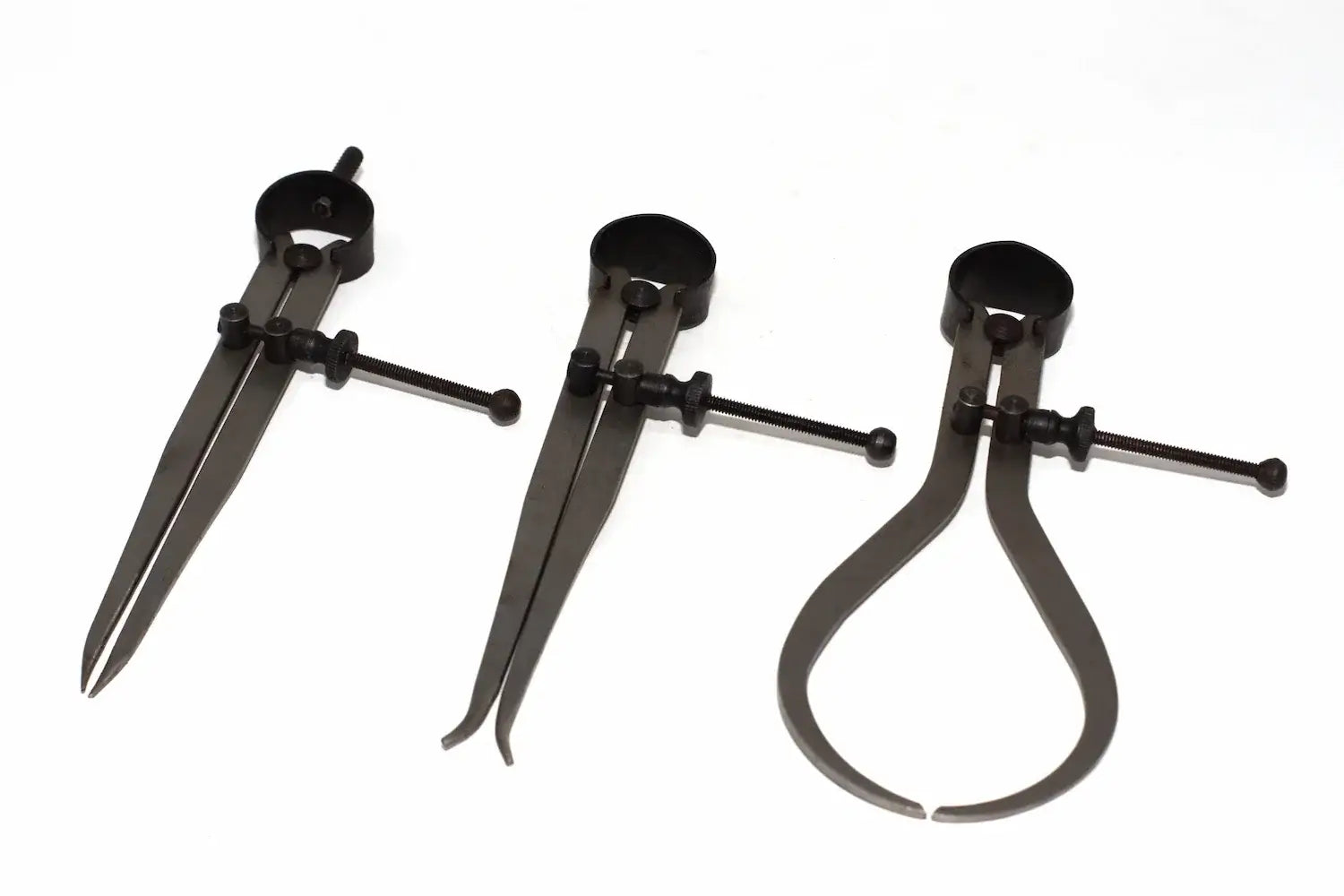 Silverline 3pc Engineers Calliper Set by Cherry Tree Tools, steel callipers in dark finish with spring adjustment