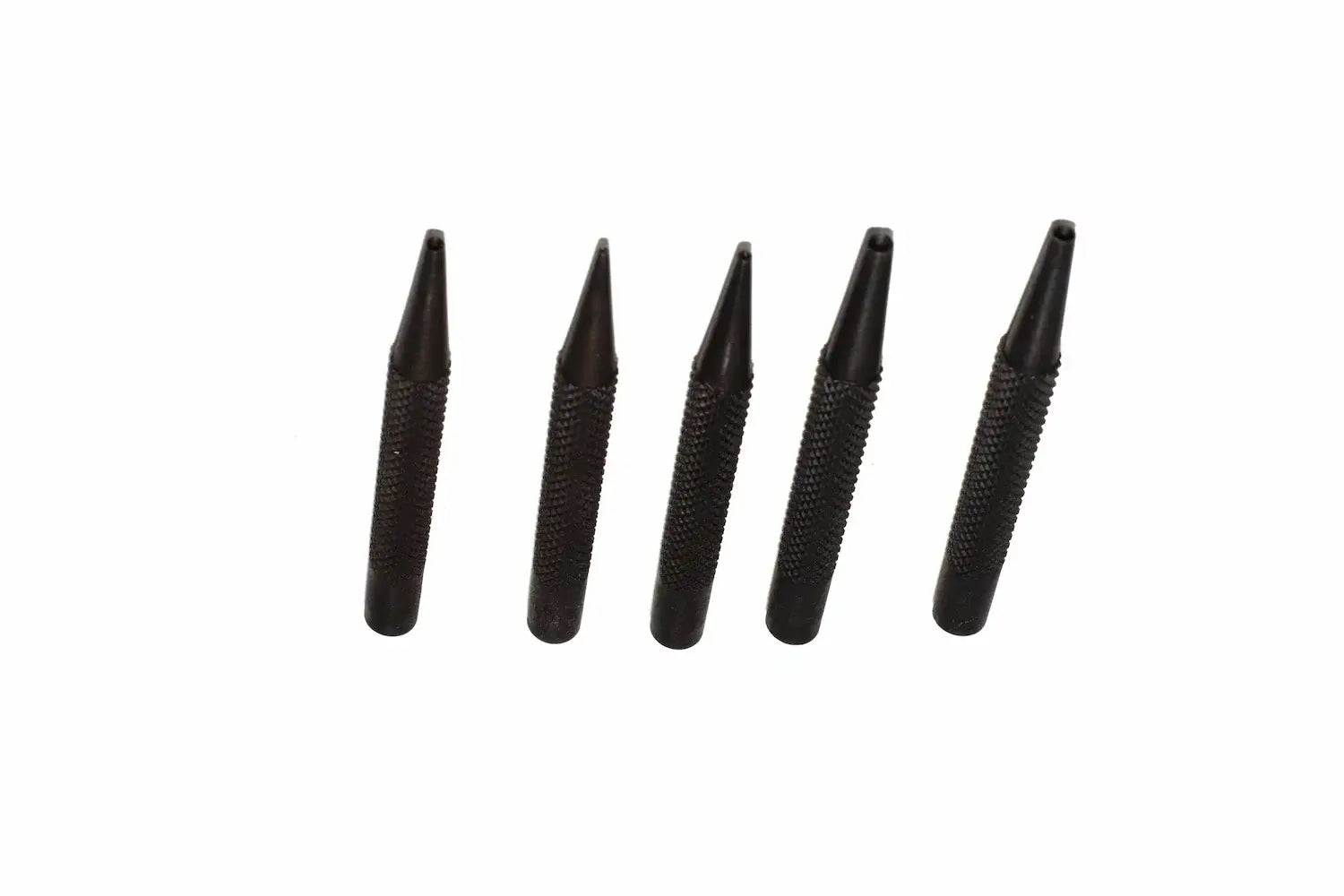 Silverline 5pc nail punch set stood upright with various sized tips 