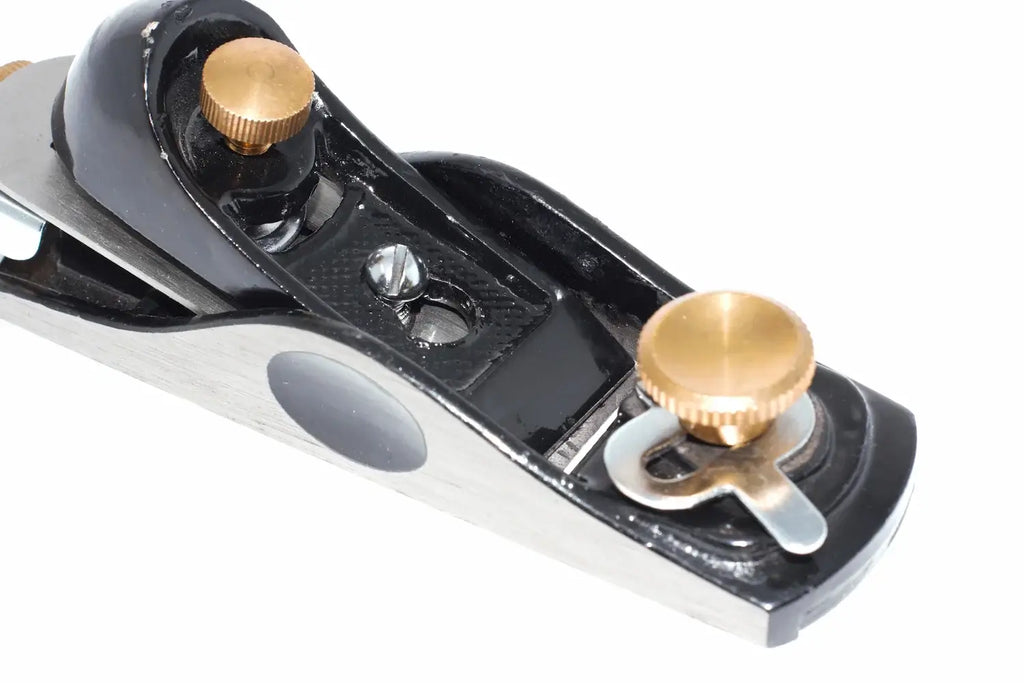 Silverline No 2 Block Plane low angle by Cherry Tree Tools, black cast iron body with adjustable mouth