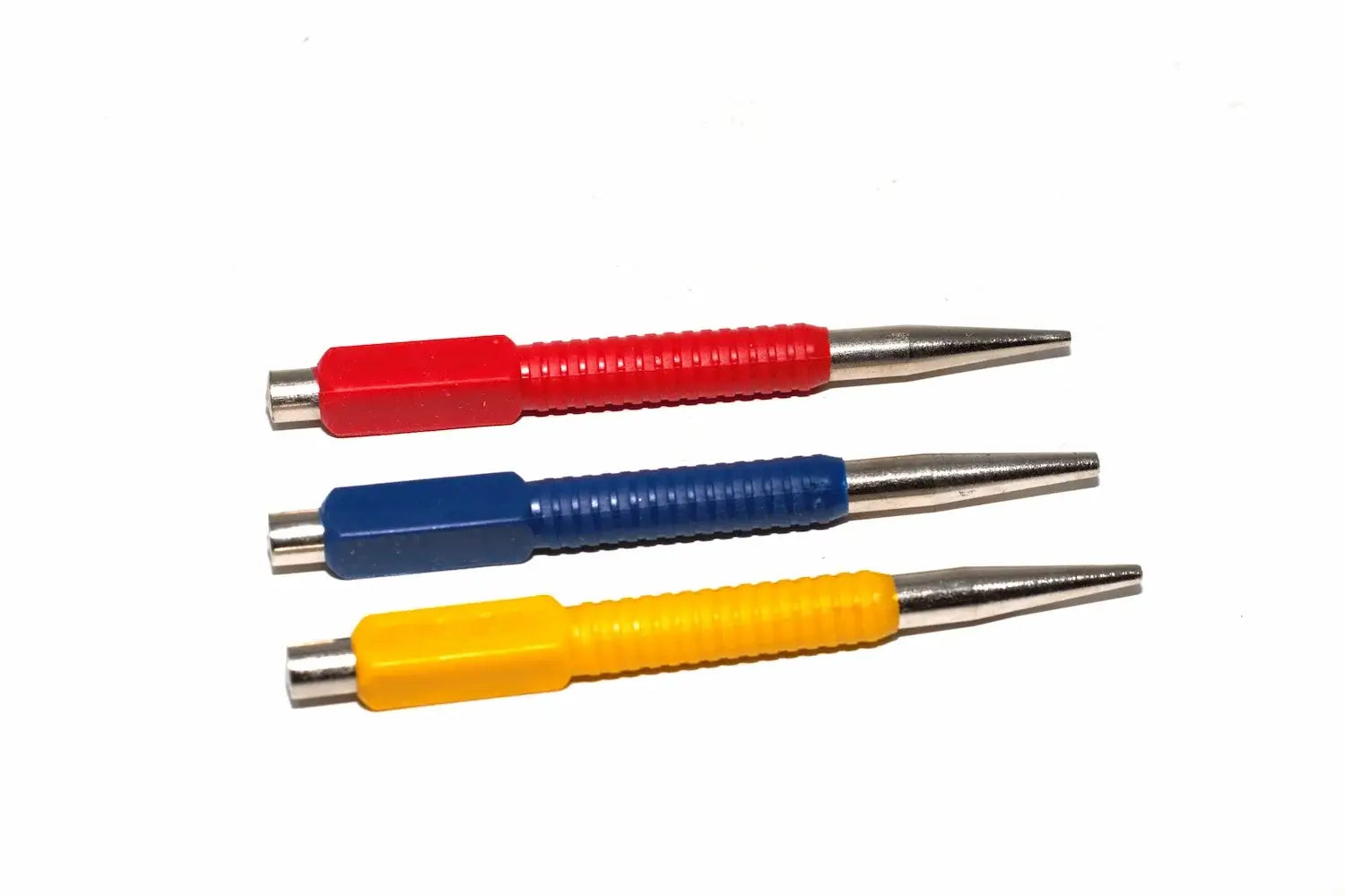 Silverline 3pc Nail Punch Set by Cherry Tree Tools, hardened carbon steel with square colour jackets