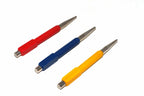 Silverline 3pc Nail Punch Set by Cherry Tree Tools with square red, blue and yellow grips