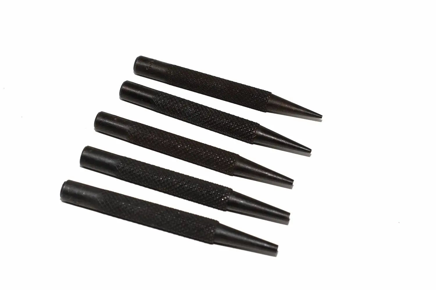 Silverline 5pc nail punch set with black knurled grips