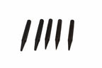 Silverline 5pc nail punch set Five black textured metal punch tools arranged in a row on a plain white background.