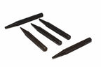 Silverline 5pc nail punch set Five black metal punch tools with knurled textured handles, arranged diagonally on a plain white background.