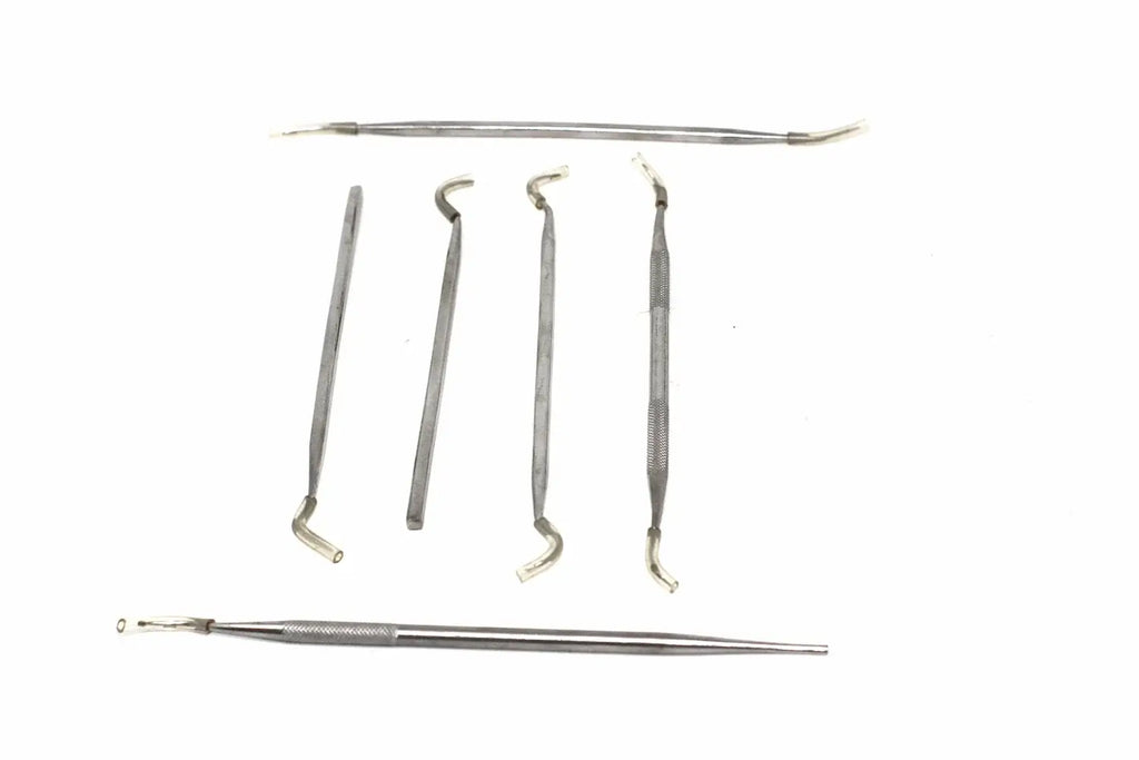 Silverline 6pc Pick & Probe Set by Cherry Tree Tools, stainless steel craft picks and hooks with textured grips