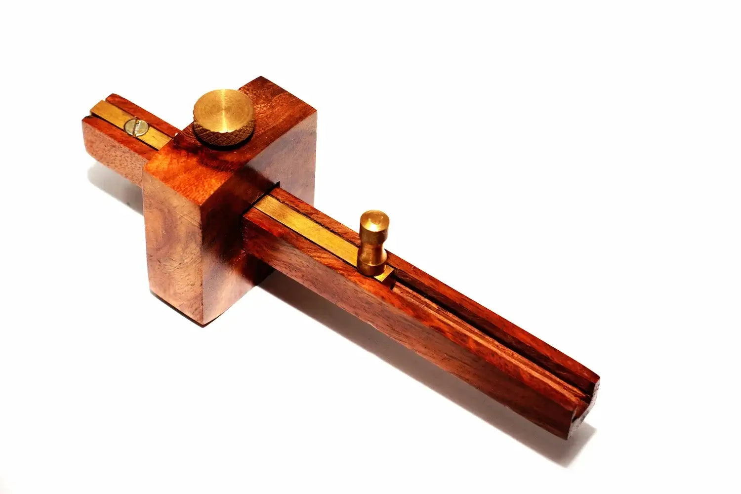 Silverline Miniature Mortice Gauge 130mm by Cherry Tree Tools, brass adjuster slide on hardwood body