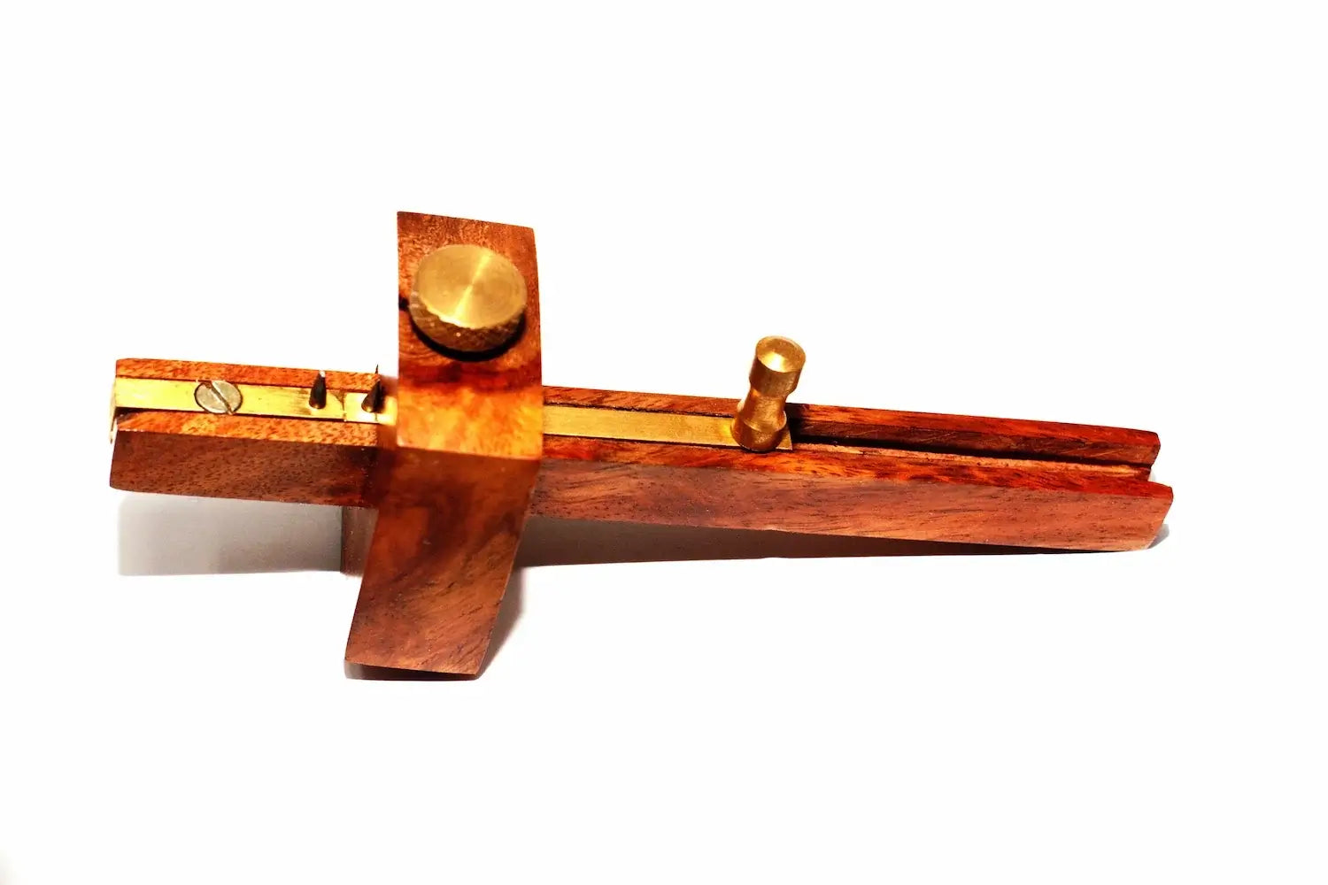 Silverline Miniature Mortice Gauge 130mm by Cherry Tree Tools, brass adjuster slide on hardwood