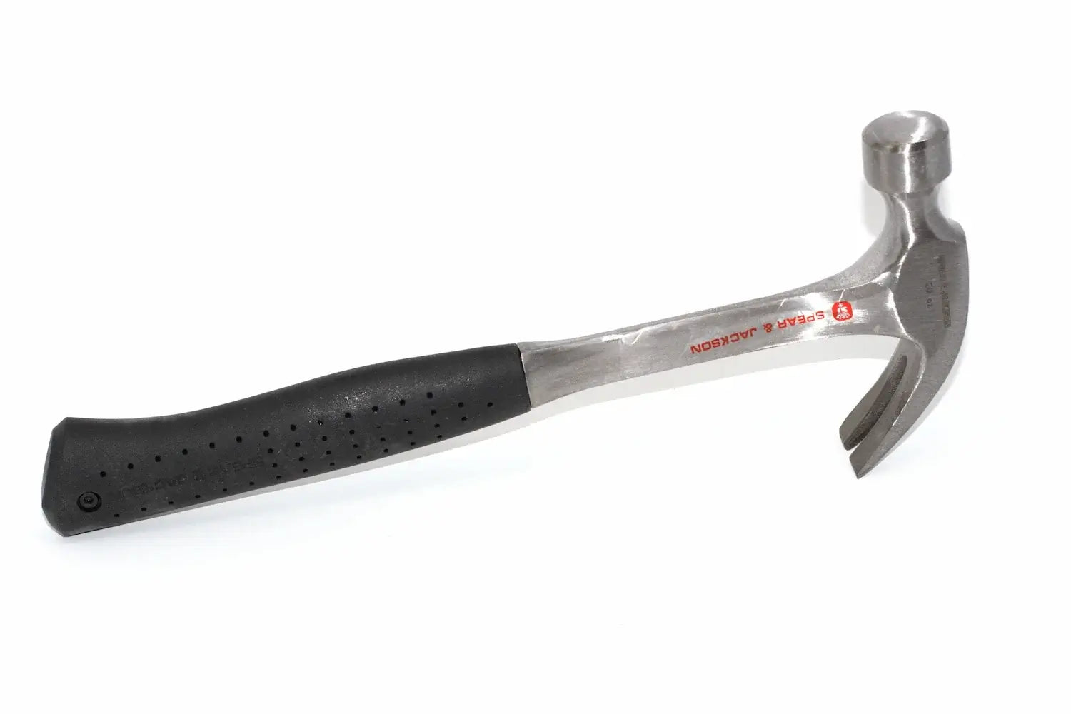 Spear & Jackson 20oz Steel Claw Hammer by Cherry Tree Tools, black rubber grip, solid steel head