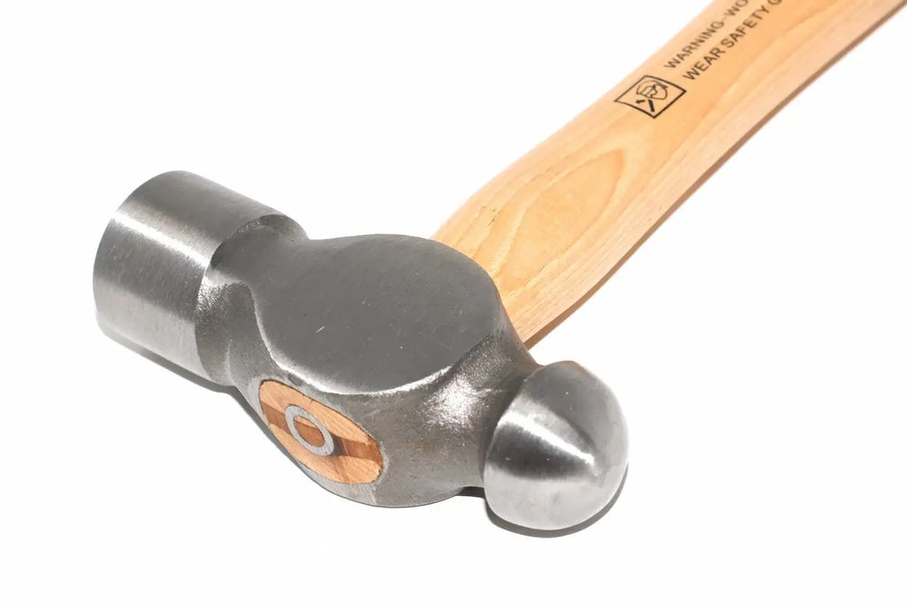 Spear & Jackson 32oz ball pein hammer by Cherry Tree Tools with hickory handle for striking and bending metal