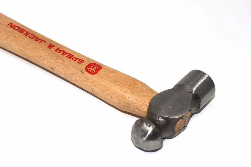 Spear & Jackson 4oz Ball Pein Hammer by Cherry Tree Tools with solid hickory handle and polished steel head