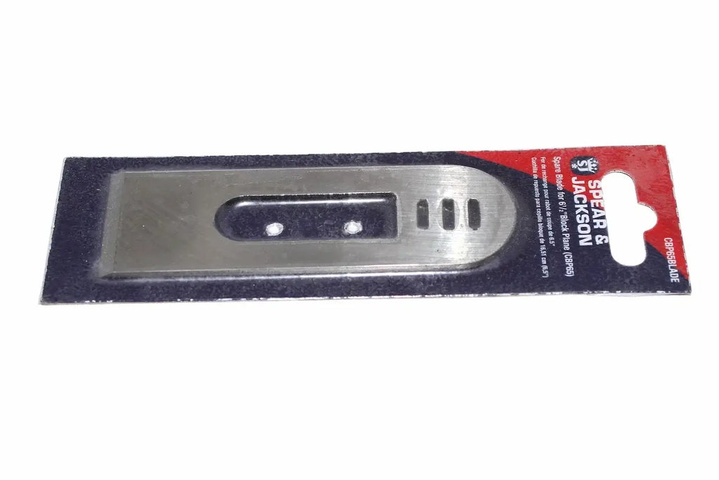 Spear & Jackson block plane blade 6 1/2 in silver, made from hardened carbon steel by Cherry Tree Tools.