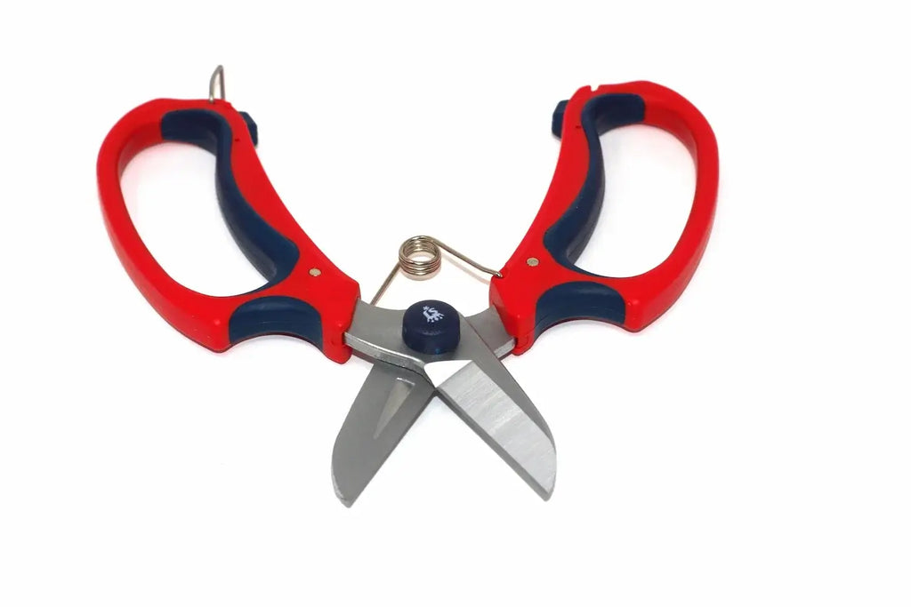 Spear & Jackson Comfort Garden Scissors by Cherry Tree Tools with red and navy soft touch handles