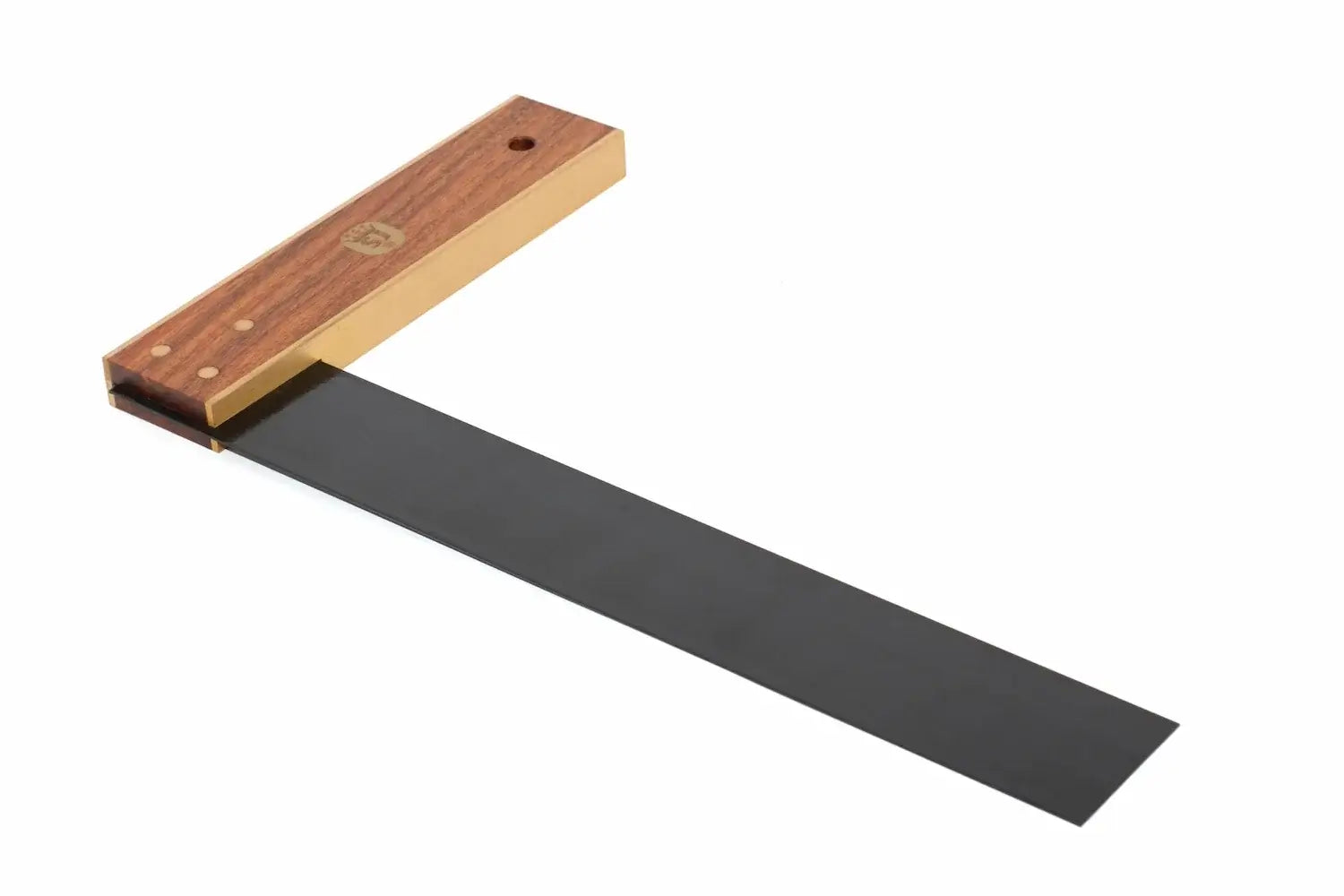 Spear & Jackson 12 Try Square with brass inside edge and wooden handle, ideal for woodworking and metalworking projects.
